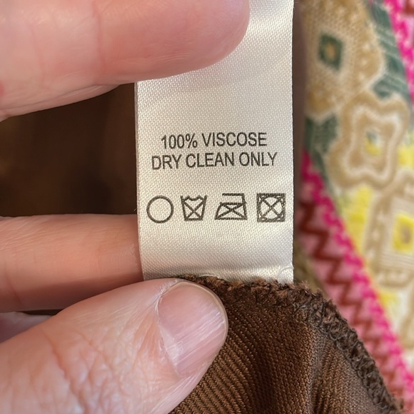 Judith March Anthropologie Women Tunic Large Brown Embroidered Lagenlook - Picture 11 of 16